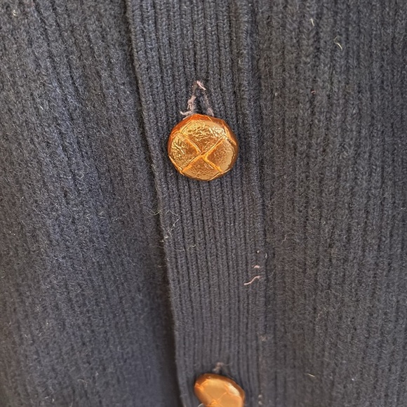 MCM Vtg Gleneagles Knitwear Co. 100% Cashmere Cardigan Navy Blue Scotland Rare - Picture 5 of 14